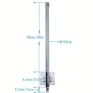 Antena ADSB Tipo N Hembra de 1090/978 MHz con Gancho de 5.5dBi/58.42 cm para Receptor Aviación, Estéreo Definido por Software RTL y Dongle USB