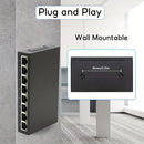 Conmutador de Red Gigabit 10/100/1000Mbps, 8 Puertos/5 Puertos, Carcasa Metálica, Alimentación USB para Escritorio, Adaptador Ethernet RJ45 Plug-and-Play con Cambio Automático MDI/MDIX Rápido, Ideal para Hogar/Dormitorio y Oficina - Múltiples Opciones de