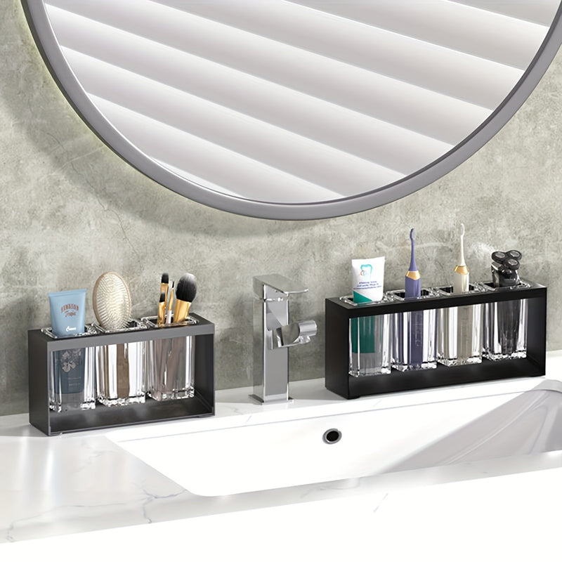 1pc Organizador de Encimera Versátil - Soporte para Cuchillos y Tenedores de Cocina, Caddy para Palillos, Soporte para Pasta de Dientes de Baño, Porta Pinceles de Maquillaje - Diseño Elegante de ABS y Metal para Almacenamiento Eficiente