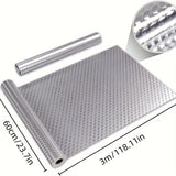 1 Rollo de forros para estantes de cocina, pegatina para respaldo de estufa de cocina, papel tapiz impermeable y a prueba de aceite, papel para forros de estantes de gabinete con pegatina, suministros de cocina, 60*300.0 pulgadas