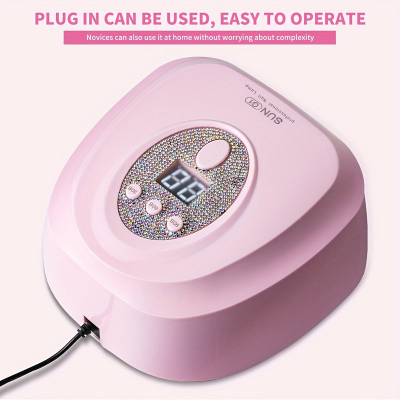Linterna LED Profesional para Uñas, Luz de Secado Rápido para Esmalte en Gel con 3 Ajustes Temporizadores, Diseño Antideslizante y Fácil de Limpiar, Equipo de Arte de Uñas DIY para Salón o Hogar