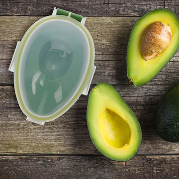 1 contenedor reutilizable para aguacates con tapa abatible, seguro para lavavajillas, recipiente de plástico multiusos para aguacates, huevos y más, forma redonda, no requiere electricidad