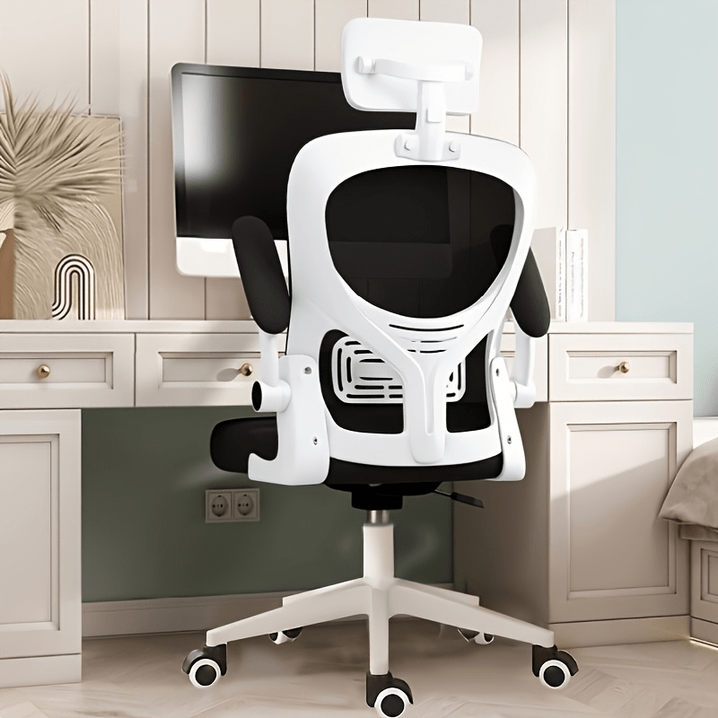 Silla de oficina ergonómica, diseño cómodo y transpirable, silla ejecutiva para hogar y oficina, soporte lumbar, rotativa, ajustable, con ruedas, estructura de acero inoxidable, 3 colores disponibles, negro.
