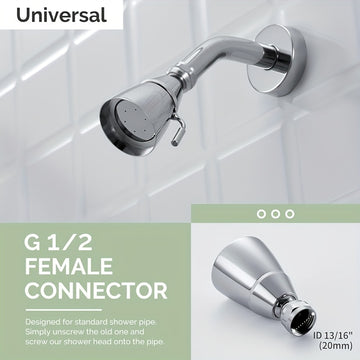 Rociador de Ducha Simple de Ángulo con Alto Flujo, Pulverizador Giratorio Ajustable de Latón G 1/2 para el Hogar