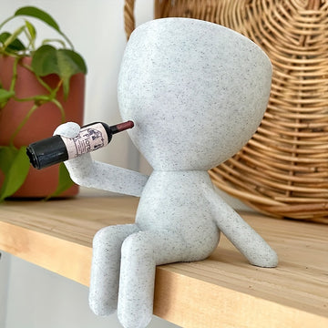 Maceta de Resina Boho-Chic para Suculentas - Diseño de Botella de Vino Lindo para Decoración de Hogar y Bar, Regalo Perfecto para Amantes de las Plantas