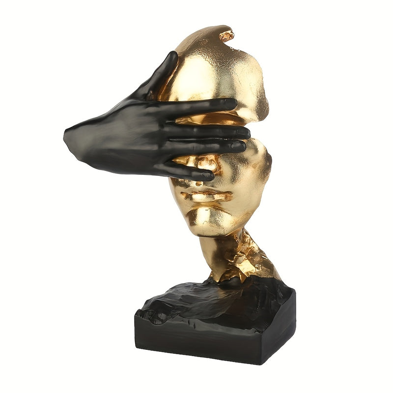 Elegante escultura abstracta negra y dorada - Arte de pared moderno para sala de estar, oficina o decoración de bar | Regalo ideal para el Día de San Valentín, el Día del Padre, el Día de la Madre
