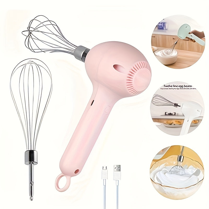 1 Juego, Trituradora de Carne Eléctrica Multifuncional y Batidor de Huevos 2 en 1, Mezclador Portátil Recargable con Accesorios Múltiples para Repostería - Regalo Recomendado