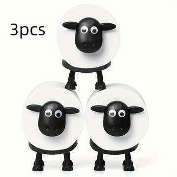 Soporte de papel higiénico de oveja divertido para baño, 3D impreso, soporte de papel higiénico de oveja negra, 3 piezas/2 piezas/1 pieza, contenedor de almacenamiento de papel higiénico, contenedores de almacenamiento de papel higiénico.