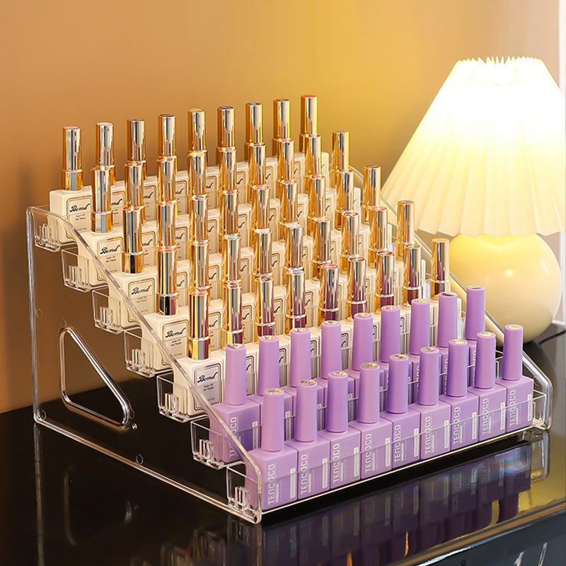 1pc Soporte De Exhibición De Esmalte De Uñas Para Herramientas De Manicura, Caja De Almacenamiento De Pegamento Para Esmalte De Uñas, Organizador De Escritorio De Cosméticos De Sombra De Ojos De Tienda De Uñas