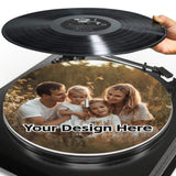 1 pieza de alfombrilla personalizada para giradiscos de vinilo RSHUBINO - Diseño de fotos personalizadas, base de goma antideslizante, regalo ideal para familiares y amigos, perfecto para vacaciones y cumpleaños, regalos para amantes de la música