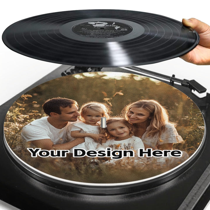 1 pieza de alfombrilla personalizada para giradiscos de vinilo RSHUBINO - Diseño de fotos personalizadas, base de goma antideslizante, regalo ideal para familiares y amigos, perfecto para vacaciones y cumpleaños, regalos para amantes de la música