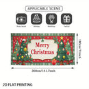 2D Banner de Puerta, 1 Pieza, Banner de Puerta Navideño Festivo - Diseño de Alce Rojo y Verde con Copos de Nieve, Texto "Feliz Navidad", Poliéster, Ideal para Decoraciones Navideñas, Jardín al Aire Libre y Fondos de Fiestas, Decoraciones Navideñas