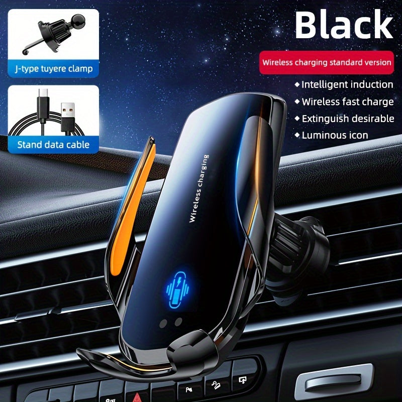 1 pieza, montaje de ventilación de coche con carga inalámbrica y carga USB, soporte ajustable para teléfono para todos los dispositivos - inducción inteligente, carga rápida, icono luminoso, cargador de viaje con batería recargable, solución de carga de