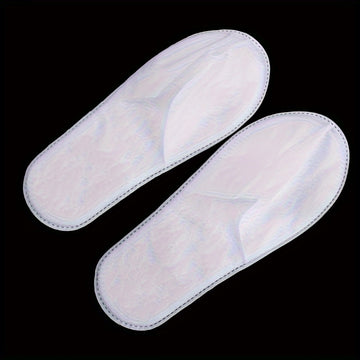 30 Pares de Zapatillas Desechables para Hoteles - Zapatillas Higiénicas y Transpirables para Spa, Grises y Blancas, Cómodas para Viajes y Uso en Espacios de Limpieza, Suministros de Poliéster Duraderos de Un Solo Uso
