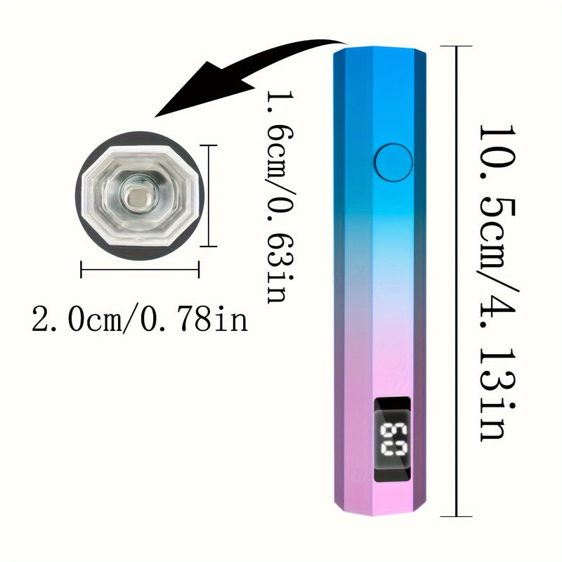 Secador de Uñas LED Portátil - Curado Rápido, Recargable, Pantalla Digital, Accesorio para Taladro Pegajoso, Diseño Ergonómico para Hogar y Salón, Carga USB, Opciones en Blanco y Dorado
