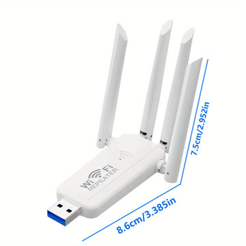 Repetidor de WiFi USB de Alta Velocidad 300Mbps con 4 Antenas - Amplificador de Señal Inalámbrica para Mejorar el Rango de la Red, Alimentado por USB, Diseño Elegante en , Conectividad Súper Directa, Actualiza tu Experiencia WiFi, Extensor de Wifi