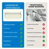 Bolsa para lavar zapatos en lavadora, limpieza profunda 360°, bolsa reutilizable para lavadora y secadora, protege tenis y zapatos deportivos, evita manchas, tamaño 39 cm x 19 cm, cierre invisible duradero, protección completa para zapatos y lavadora, ju