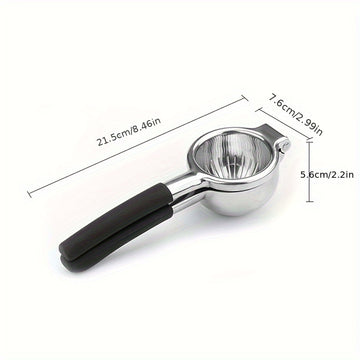 Exprimidor manual de cítricos de acero inoxidable con asas de silicona, prensa de frutas para limones, naranjas, artilugio de cocina para uso doméstico