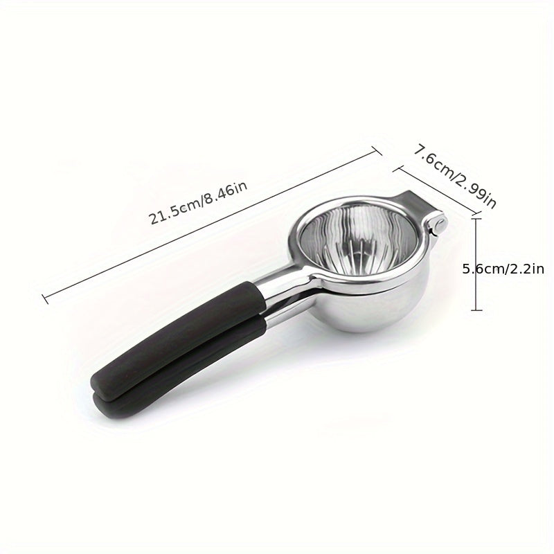 Exprimidor manual de cítricos de acero inoxidable con asas de silicona, prensa de frutas para limones, naranjas, artilugio de cocina para uso doméstico