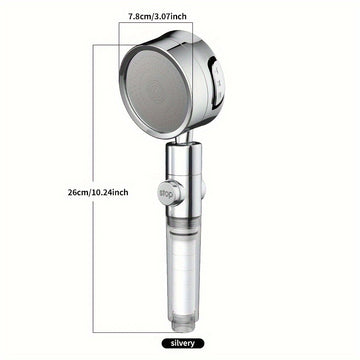Una cabeza de ducha con tres ajustes ajustables, diseñada para una fuerte presión de agua para bañarse en casa, con una cabeza de ducha ajustable, adecuada para accesorios de baño.