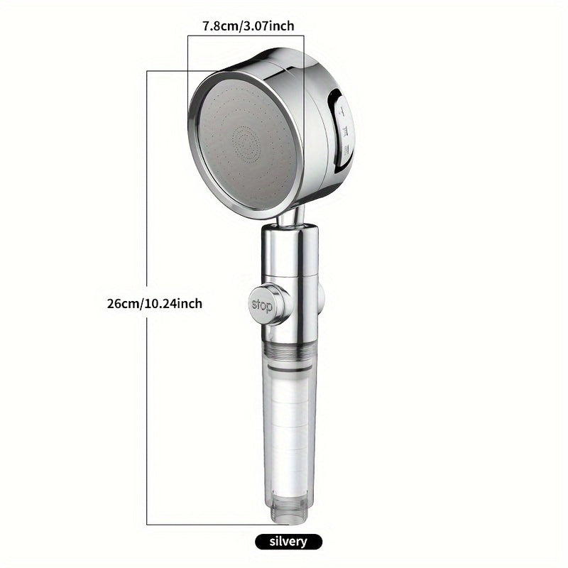 Una cabeza de ducha con tres ajustes ajustables, diseñada para una fuerte presión de agua para bañarse en casa, con una cabeza de ducha ajustable, adecuada para accesorios de baño.