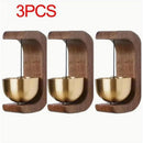 1pieza / 3pcs Campana de viento de latón magnético Timbre inalámbrico de puerta de madera sólida Campana de viento magnética Colgante de entrada Decoración del hogar