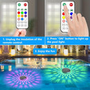 2 Pack Luces Flotantes Solares para Piscina, Luces con Control Remoto, 10 Modos de Iluminación, Temporizador, IPX65 para Piscinas Enterradas, Baño y Fiestas en la Piscina