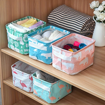 Caixa de Almacenamiento Escandinava Impermeable para Lino, Organizador de Tela Pequeño Contenedor Utilitario
