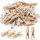 100 Piezas, Mini Pinzas Para La Ropa Para Fotos, Pequeñas Pinzas Para La Ropa De Madera Natural, Mini Pinzas Para Fotos Pequeñas Para Manualidades, Arte, Cócteles