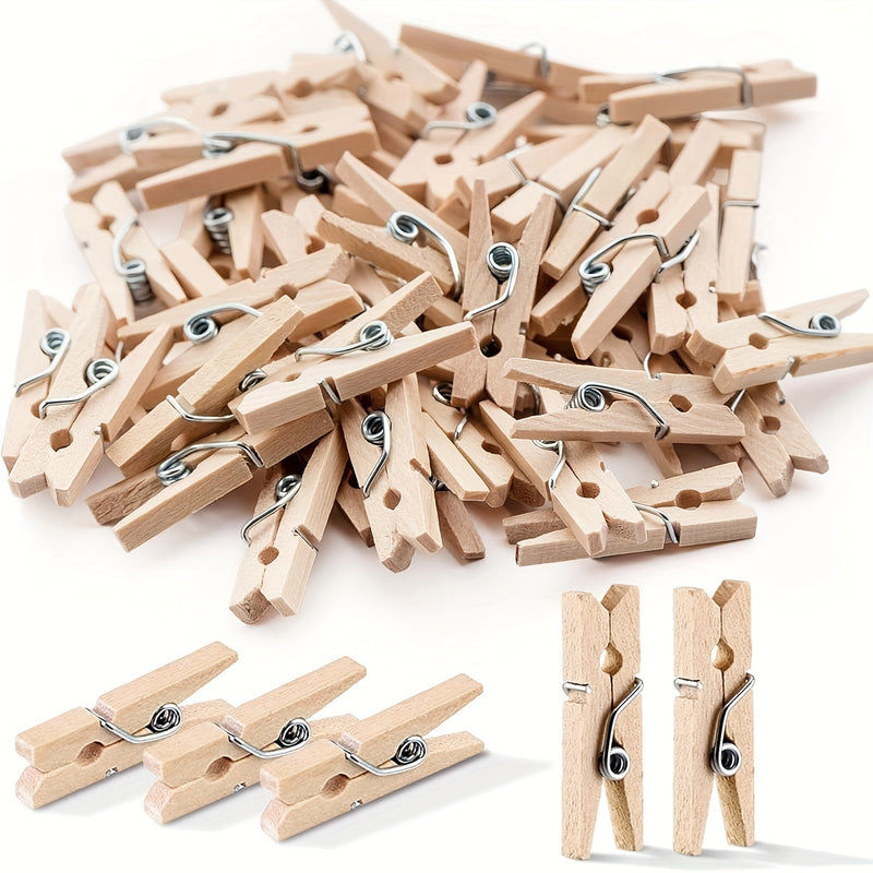 100 Piezas, Mini Pinzas Para La Ropa Para Fotos, Pequeñas Pinzas Para La Ropa De Madera Natural, Mini Pinzas Para Fotos Pequeñas Para Manualidades, Arte, Cócteles