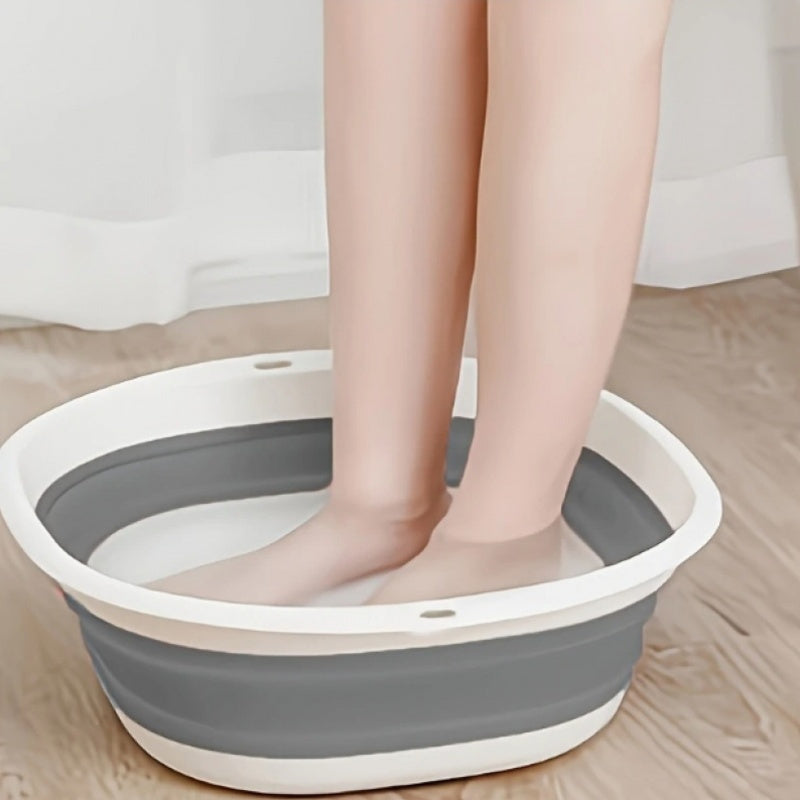 Tina plegable para pies, portátil para viajes y uso en el hogar, cubeta de plástico resistente sin electricidad, diseño ahorrador de espacio para cuidado relajante de pies, lavado y baño, remojo de pies, tina compacta para remojar, fácil almacenamiento,