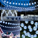 1 pieza, luces de cadena de bola de cristal solar LED, iluminación de ambiente de cuento de hadas, adecuado para jardín, porche, árbol de Navidad, fiesta, boda y decoraciones navideñas, iluminación festiva | Encanto de atmósfera, luces de hadas solares