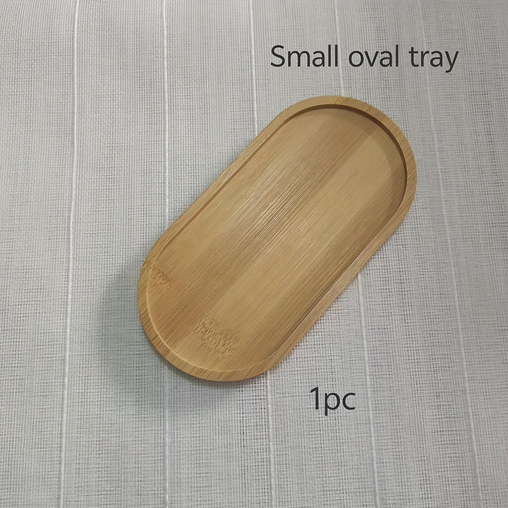 Bandeja ovalada multifuncional de bambú pulido, diseño sólido, temática urbana, ideal para tocadores, mesones de baño, posavasos para té y café, almacenamiento de cosméticos, hogar y cocina, Navidad, San Valentín