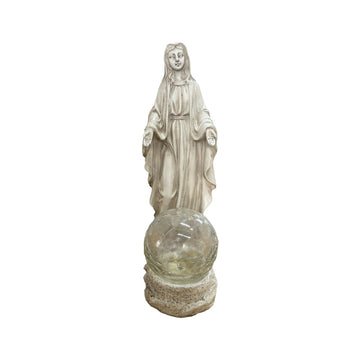 Estátua de la Virgen María Oasis Solar, arte de resina, adorno de jardín autosoportante, tema de Natividad festivo para patio, césped, balcón, estanque, decoración de Navidad, Pascua, Janucá, Acción de Gracias, batería de níquel de 200mAh