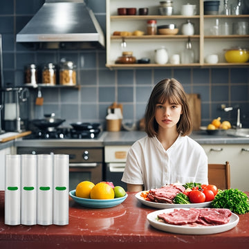 4 rollos de bolsas al vacío, cada una de 3 metros de largo – bolsas texturizadas multifuncionales para almacenamiento y conservación de alimentos, cocción lenta a baja temperatura y preparación de comidas. Duraderas y personalizables, ideales tanto para