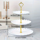 Juego de 6 piezas con 2 bases para cupcakes de 3 niveles, 2 bases para pasteles de 2 niveles y 2 bandejas - Set de repisa para postres en blanco/negro, ideal para cumpleaños, regalos para novias, fiestas, bodas, reuniones de té y buffets