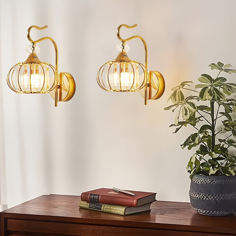 1pc Aplique de Pared de Hierro y Cristal Moderno, Aplique de Pared Ajustable con Cristales, Lámpara de Noche para Dormitorio, Iluminación Doméstica, Lámparas Modernas con Pantalla de Acrílico, Aplique de Pared para Sala o Pasillo E27 (Bombilla no Incluid