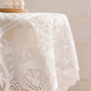 Mantel elegante de encaje floral - Poliéster, rectangular, lavable a máquina, para decoración de cocina y comedor