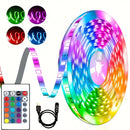 Tira de luces LED para decoración de habitación, con conexión USB 5V, 1m/3.28ft-5m/16.4ft, luces inteligentes con control remoto de 24 teclas, fácil instalación, ideal para dormitorio, escaleras y cocinas
