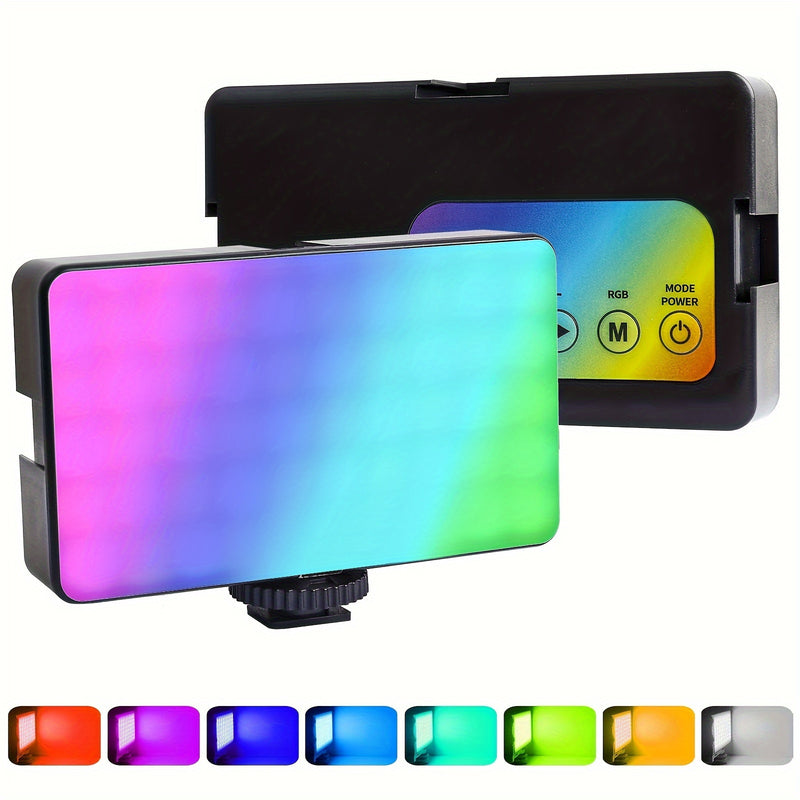 Luz de Video LED RGB ZOMEI WL-R2 - Portátil, Recargable, Panel de Luz para Cámara con Color Completo de 0-360°, CRI 95+, Temperatura Ajustable (2500-9000K), Brillo Regulable para Vlogging, Fotografía y Transmisión en Vivo