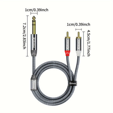 RIKSOIN Cable de audio TRS de 6,35 mm a RCA doble: divisor en Y para conexiones de guitarra, micrófono, teclado y batería