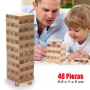 Torre Tipo Jenga 48 Bloques En Madera Juego de Mesa + Dados TJ01-JJM