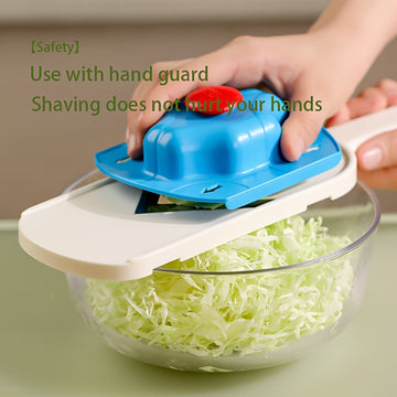 1pc Rallador de col morada, col redonda, rallador de ensalada de verduras, artefacto de desmenuzamiento, material PP, sin batería, sin carga, diseño de ahorro de espacio, con protector de mano para rallador para cocina móvil, cocina trasera eficiente
