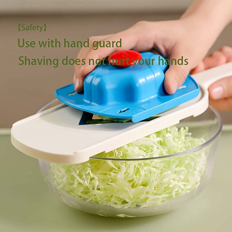 1pc Rallador de col morada, col redonda, rallador de ensalada de verduras, artefacto de desmenuzamiento, material PP, sin batería, sin carga, diseño de ahorro de espacio, con protector de mano para rallador para cocina móvil, cocina trasera eficiente