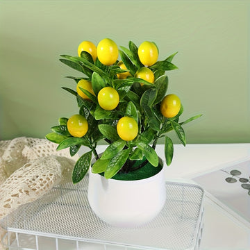 1 Simulación de Riqueza Fruta Decoración de Escritorio, 12 Grandes Plantas de Frutas en Macetas, Decoración de Flores Artificiales para Bonsái, Exhibición de Frutas Ricas para Salón y Dormitorio, Adornos de Escritorio para Decoración del Hogar