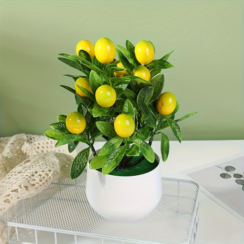 1 Simulación de Riqueza Fruta Decoración de Escritorio, 12 Grandes Plantas de Frutas en Macetas, Decoración de Flores Artificiales para Bonsái, Exhibición de Frutas Ricas para Salón y Dormitorio, Adornos de Escritorio para Decoración del Hogar