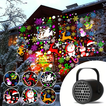 KEVANLY 1pc Luz de Proyección LED USB Temática Navideña/De Copo de Nieve, Decoración Ambiental para Fiestas y Celebraciones Estacionales, Ideal para Exteriores, Patio o Sala, Regalo Perfecto para Navidad