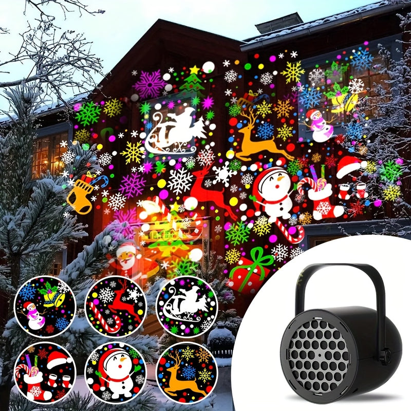 KEVANLY 1pc Luz de Proyección LED USB Temática Navideña/De Copo de Nieve, Decoración Ambiental para Fiestas y Celebraciones Estacionales, Ideal para Exteriores, Patio o Sala, Regalo Perfecto para Navidad