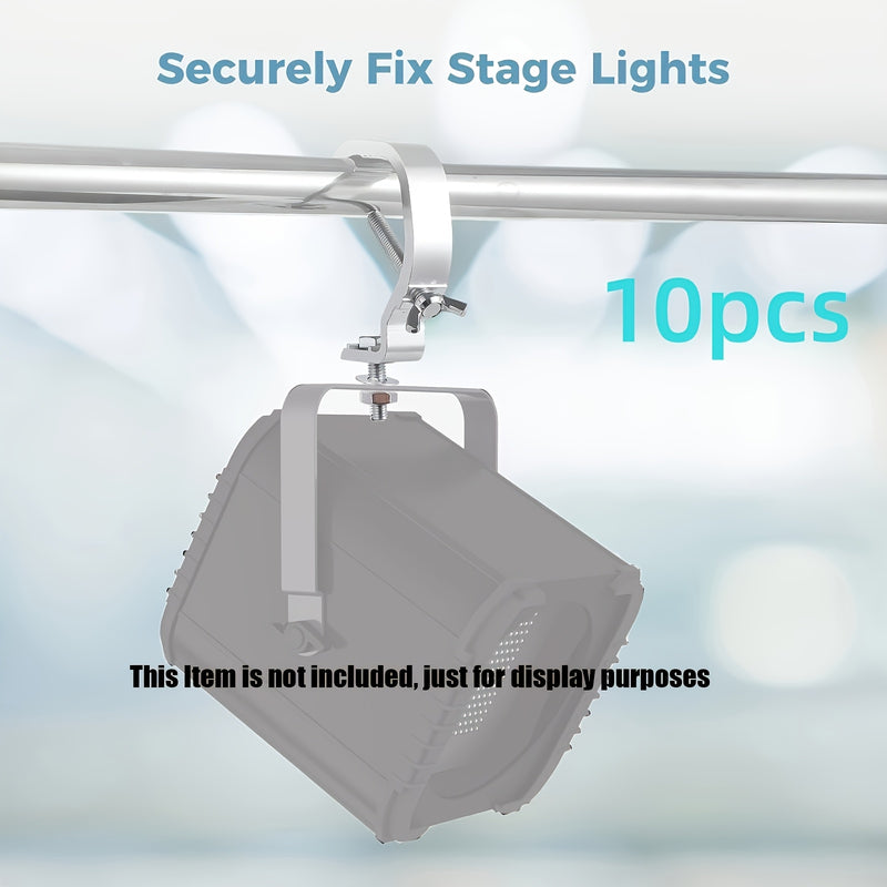 Juego de 10 Ganchos para Luces de Escenario FF, Gancho con Cierre Simple y Doble, Gancho para Faro, Gancho de Fundición de Aluminio para Luces de Palet Anchas de 20 Tarjetas de 30-52 Tubos