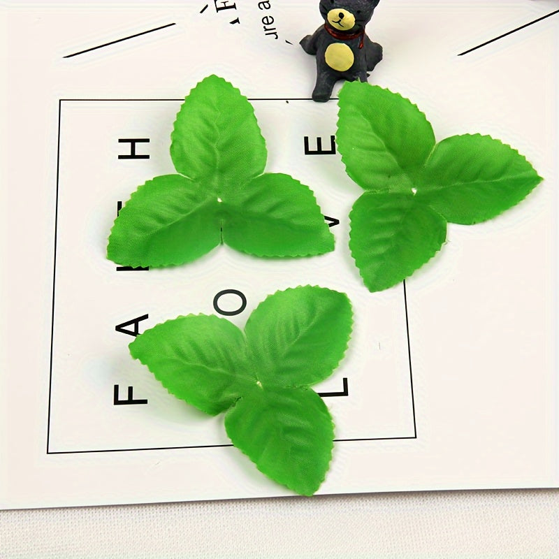 100 Piezas de Hojas Triangulares Artificiales para Rosas, Ideales para Decoración de Bodas y Hogar - Hojas Simuladas para Arreglos Florales y Escenarios, Perfectas para Navidad y Acción de Gracias